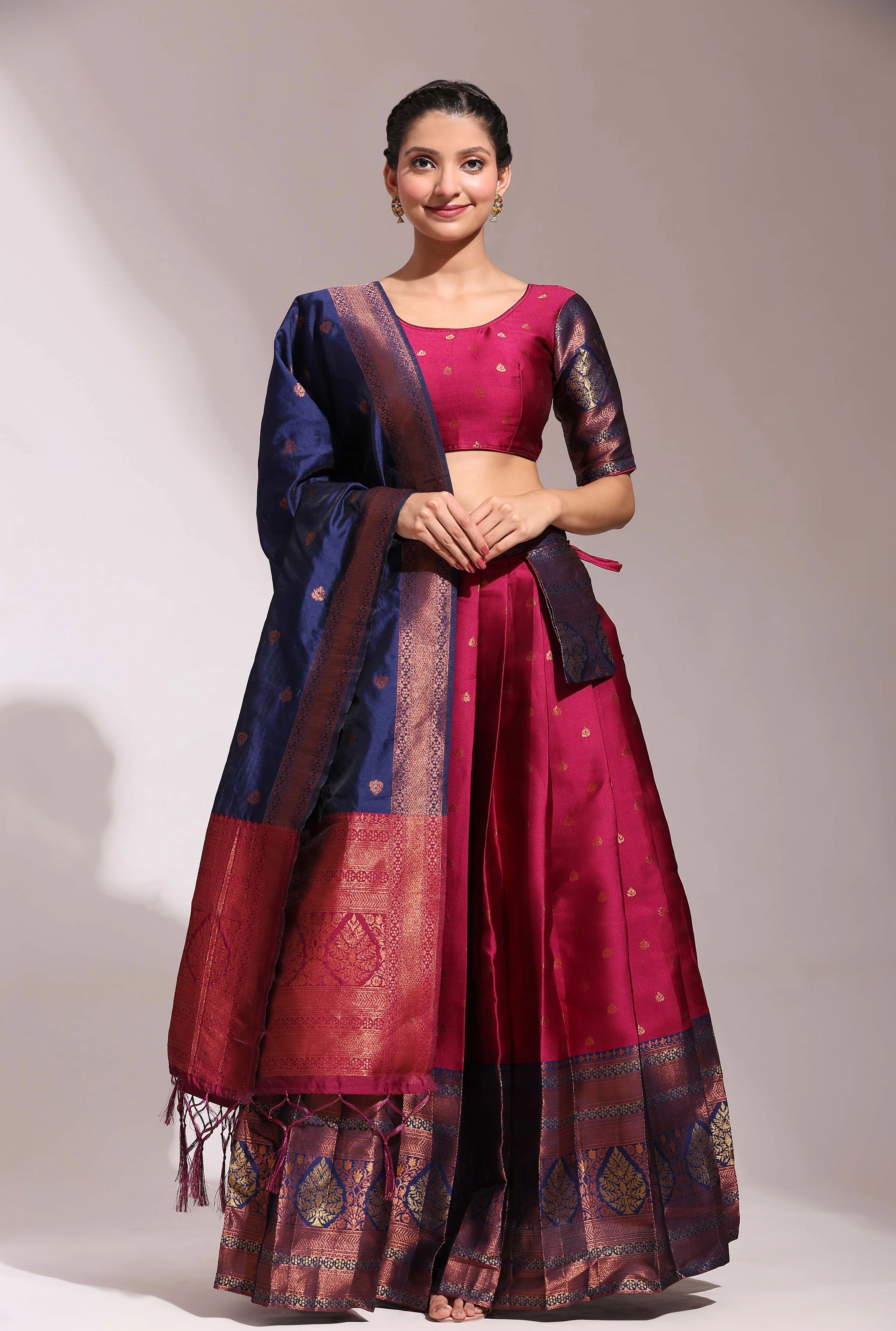 South Indian Festival Traditional Half Saree Madhuri - Image 44