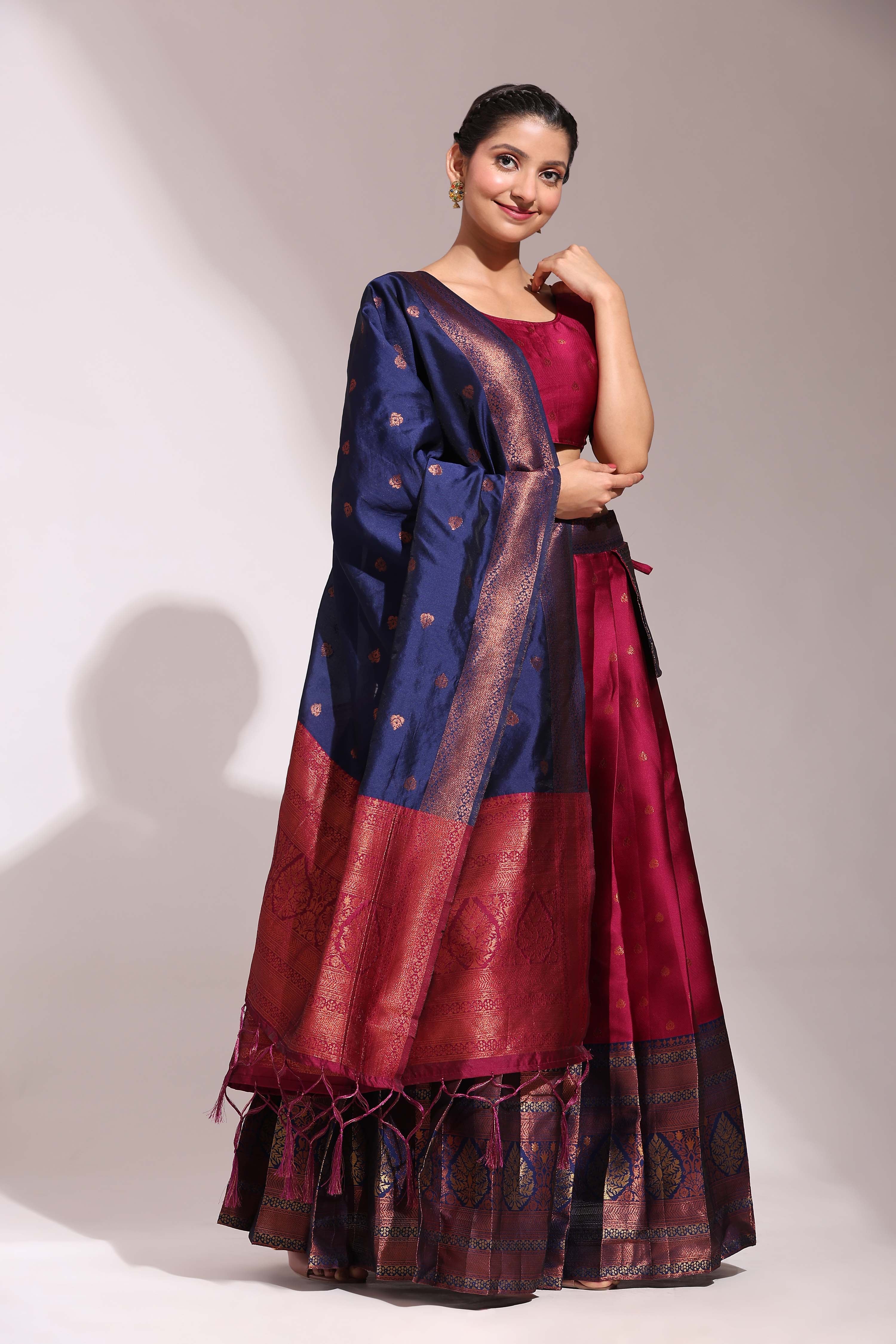 South Indian Festival Traditional Half Saree Madhuri - Image 46