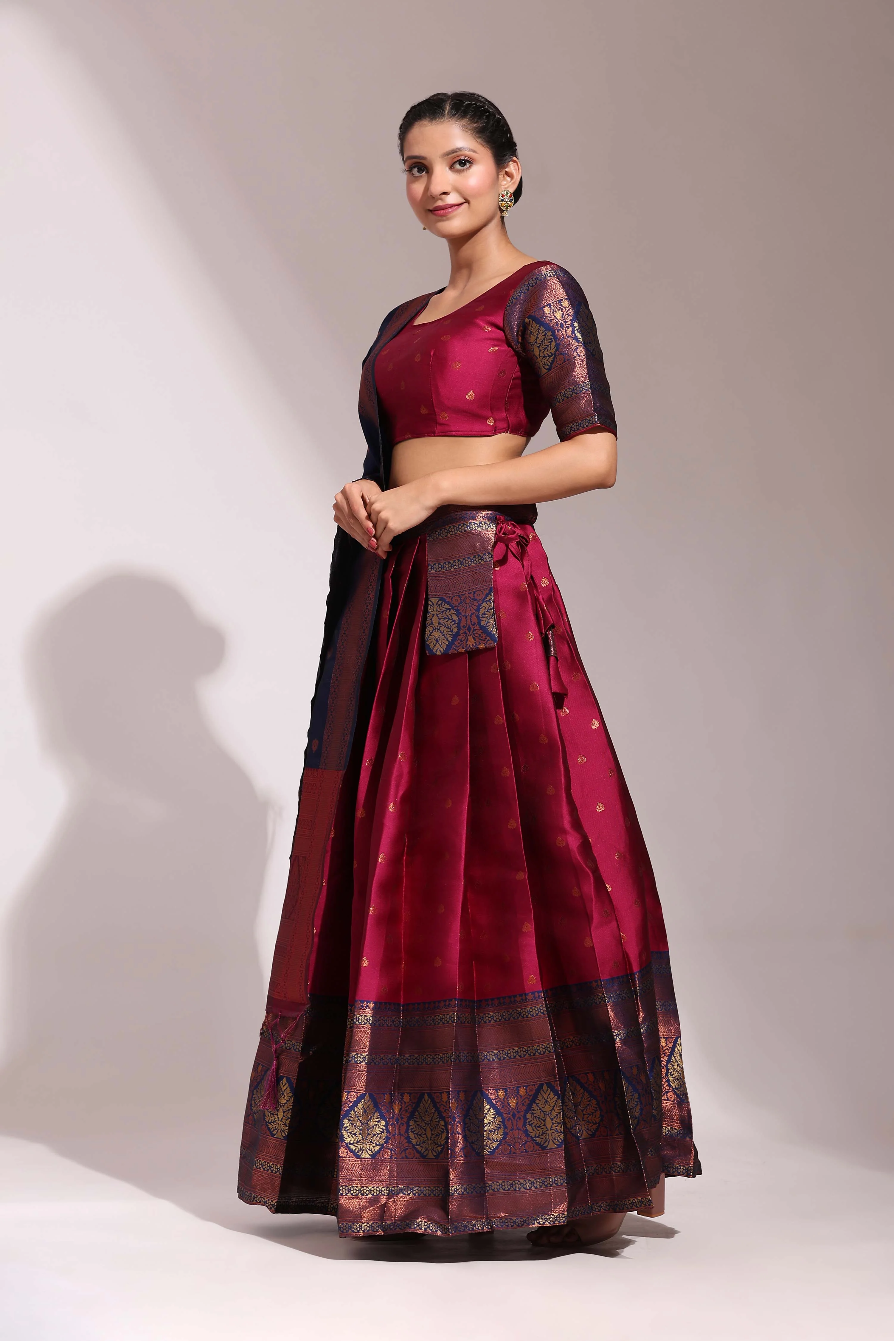 South Indian Festival Traditional Half Saree Madhuri - Image 47