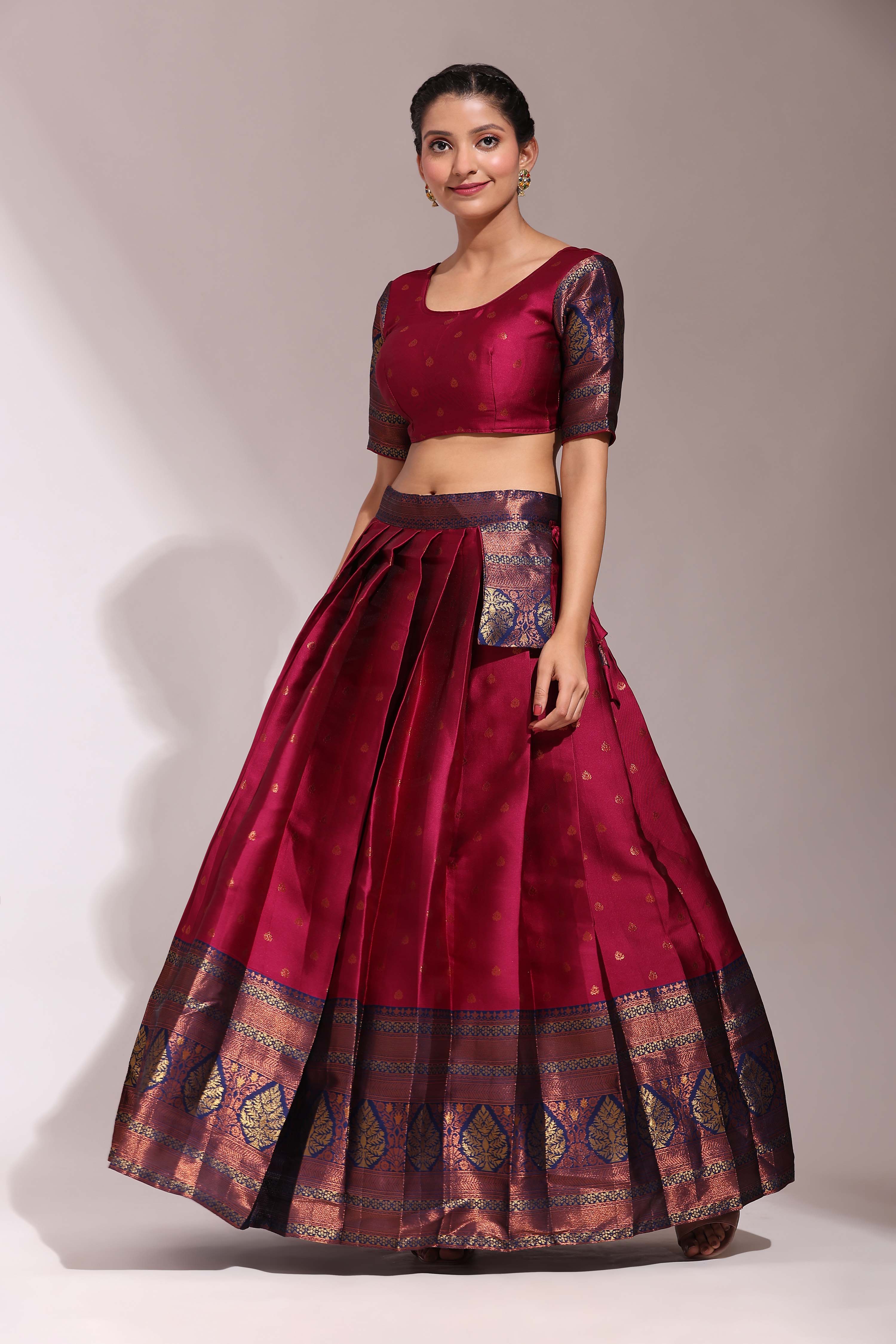 South Indian Festival Traditional Half Saree Madhuri - Image 48