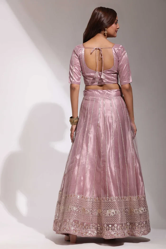 Women's Embroidered Net Lehenga Choli with Sequins Work DevShena - Image 39