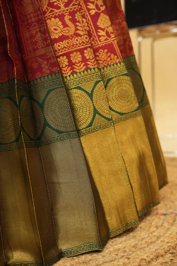 Women's Woven Design zari work Half Saree with FullyHandwork Blouse and Dupatta Dhara - Image 20