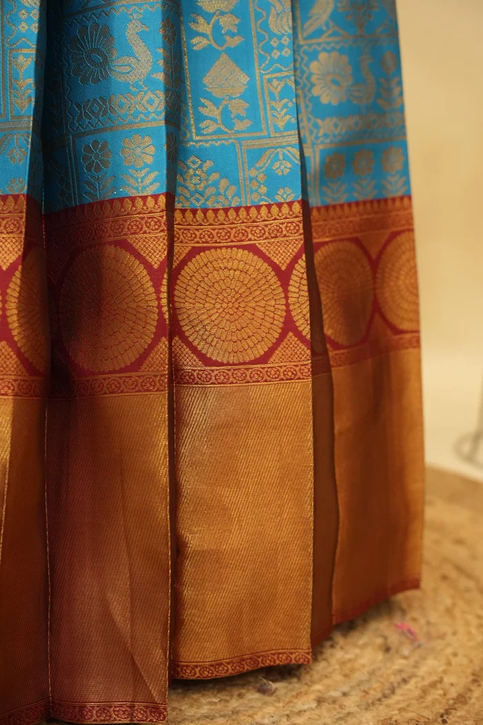 Women's Woven Design zari work Half Saree with FullyHandwork Blouse and Dupatta Dhara - Image 27