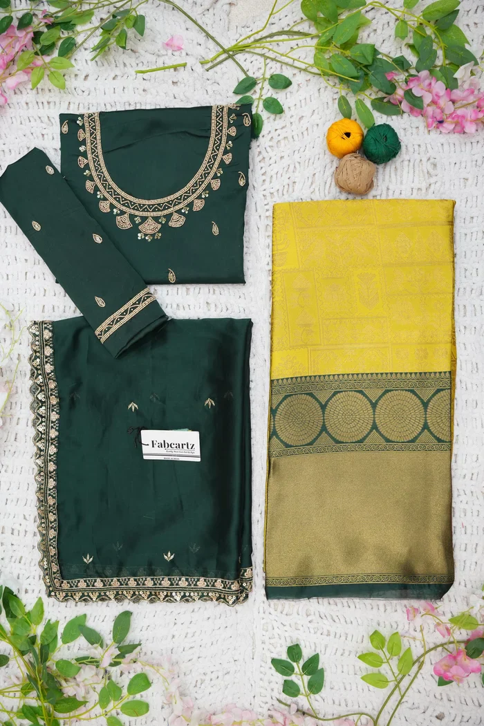 Women's Woven Design zari work Half Saree with FullyHandwork Blouse and Dupatta Dhara - Image 35