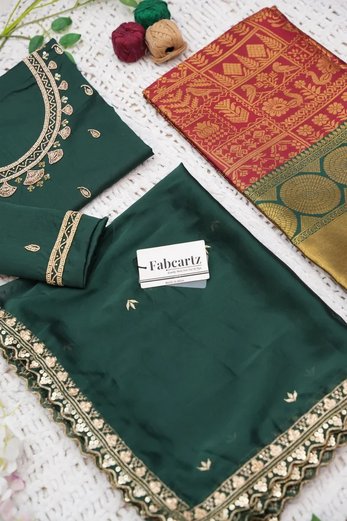 Women's Woven Design zari work Half Saree with FullyHandwork Blouse and Dupatta Dhara - Image 49
