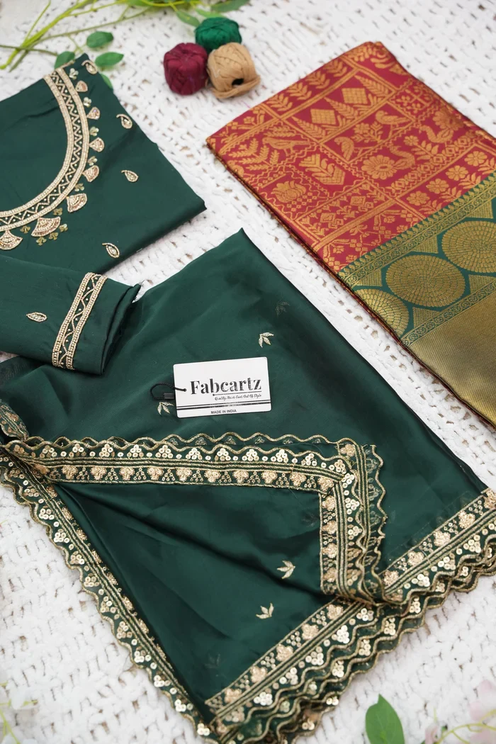 Women's Woven Design zari work Half Saree with FullyHandwork Blouse and Dupatta Dhara - Image 50