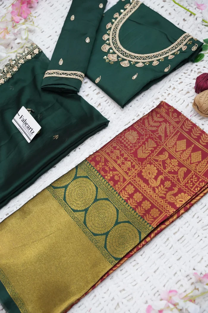 Women's Woven Design zari work Half Saree with FullyHandwork Blouse and Dupatta Dhara - Image 51