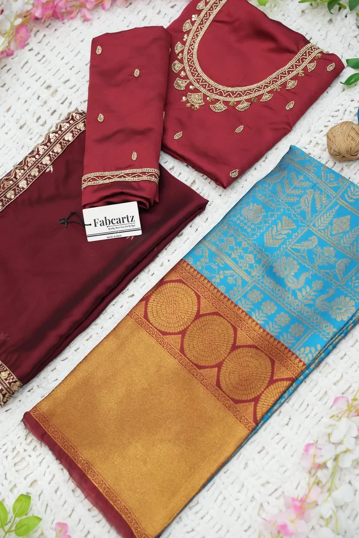 Women's Woven Design zari work Half Saree with FullyHandwork Blouse and Dupatta Dhara - Image 57