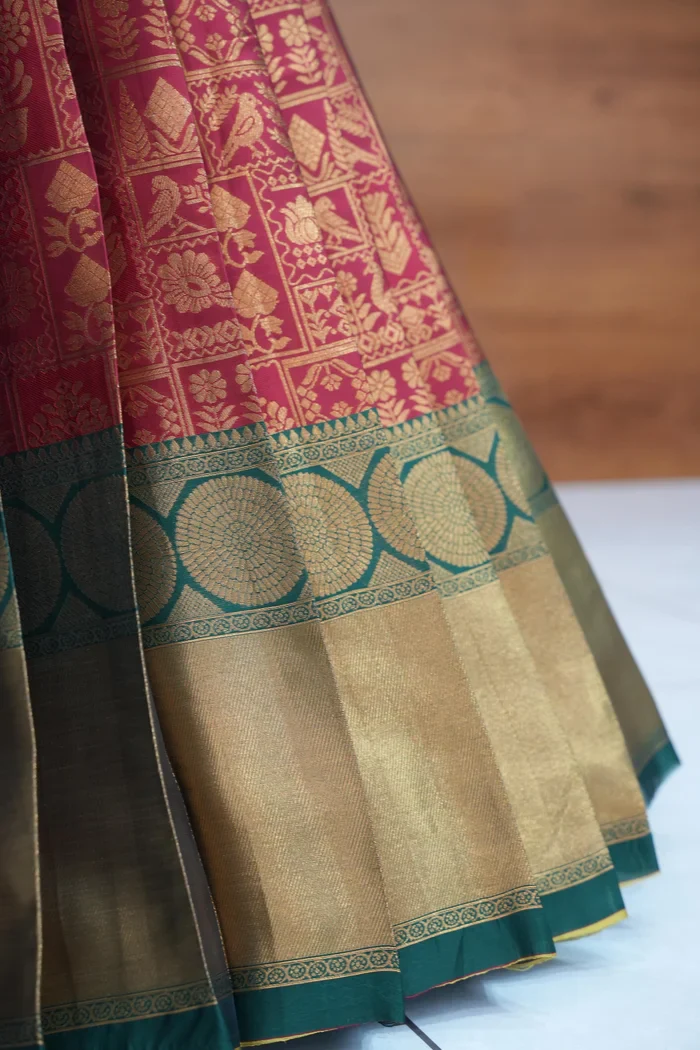 Women's Woven Design zari work Half Saree with FullyHandwork Blouse and Dupatta Dhara - Image 13