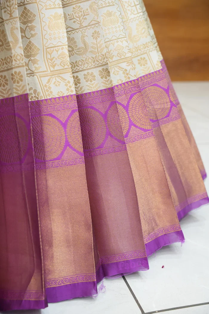 Women's Woven Design zari work Half Saree with FullyHandwork Blouse and Dupatta Dhara - Image 23