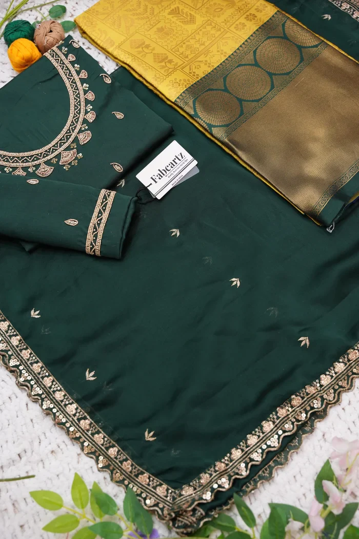 Women's Woven Design zari work Half Saree with FullyHandwork Blouse and Dupatta Dhara - Image 35