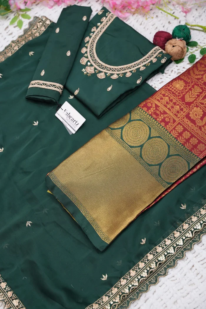 Women's Woven Design zari work Half Saree with FullyHandwork Blouse and Dupatta Dhara - Image 51