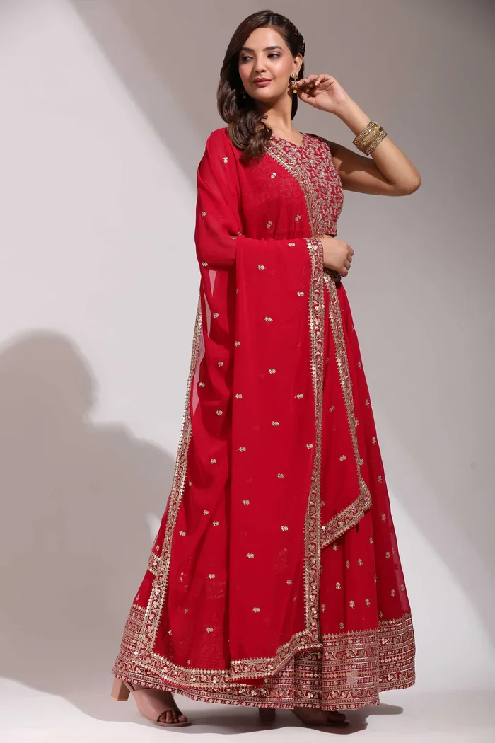 Women's Embroidered Georgette Lehenga Choli with Sequins Work ShivGami - Image 3