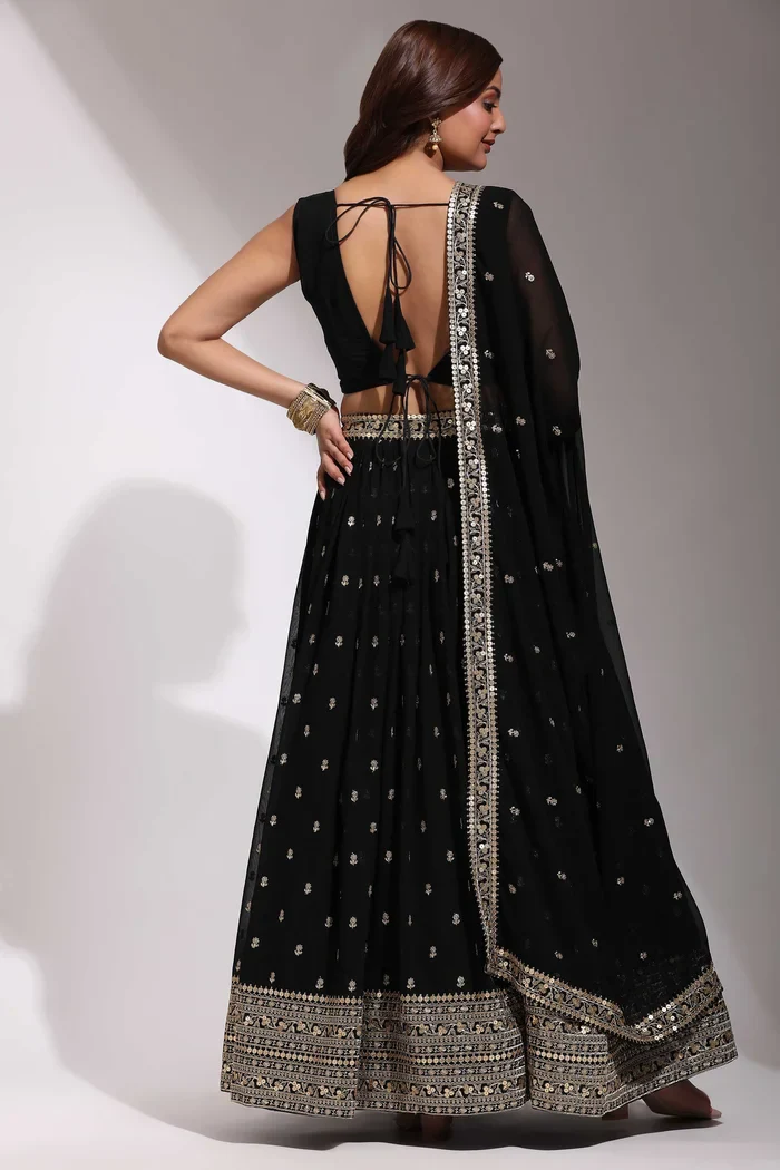 Women's Embroidered Georgette Lehenga Choli with Sequins Work ShivGami - Image 34