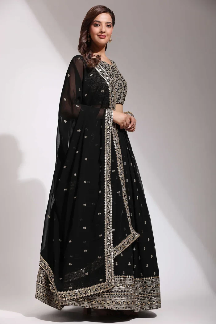 Women's Embroidered Georgette Lehenga Choli with Sequins Work ShivGami - Image 36