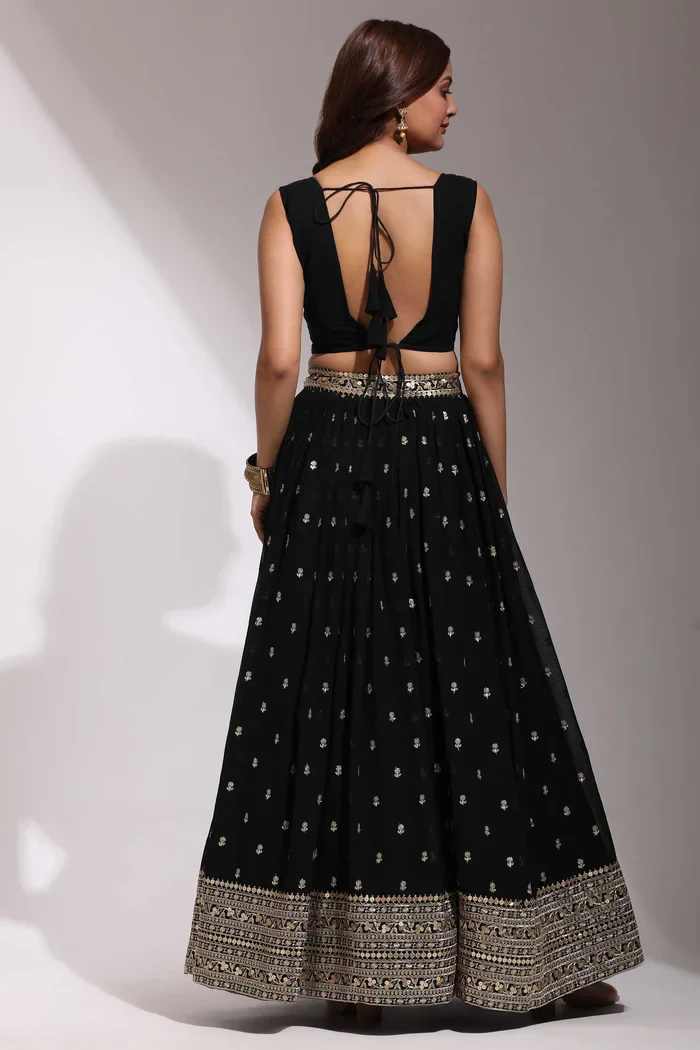 Women's Embroidered Georgette Lehenga Choli with Sequins Work ShivGami - Image 39