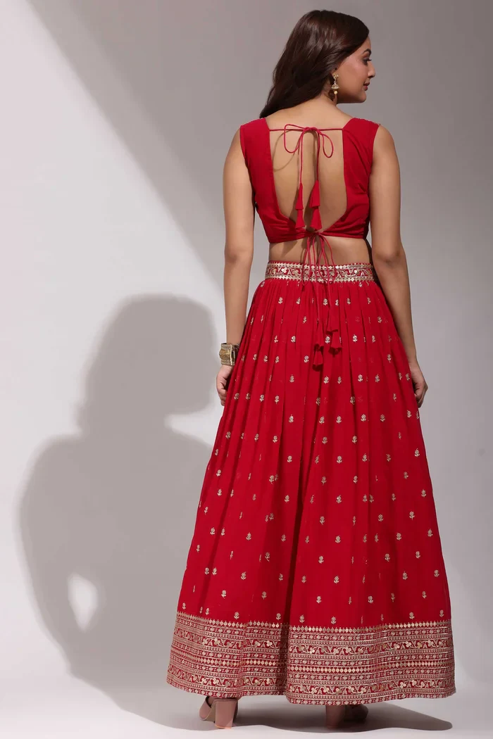 Women's Embroidered Georgette Lehenga Choli with Sequins Work ShivGami - Image 7