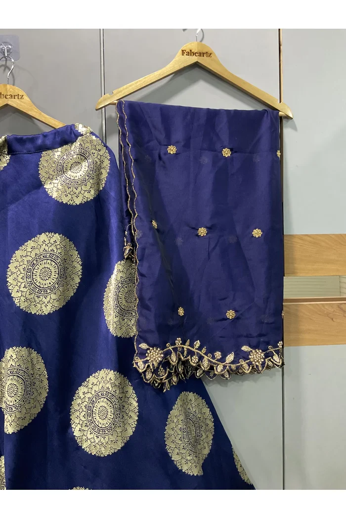 Beautiful Banarasi Jacquard Lehenga choli with Rangoli Dupatta for Women Gola CLEARANCE SALE - Image 9