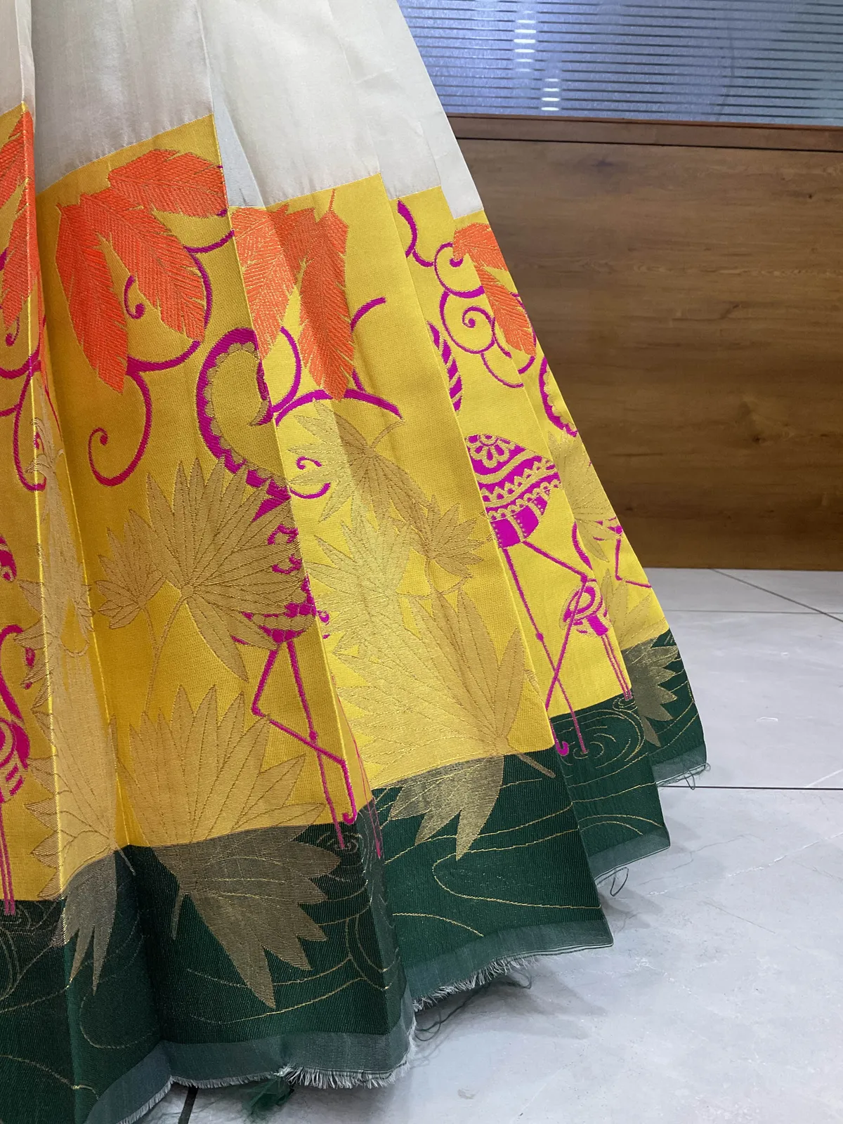 South Indian Festival Traditional Half Saree with Embroidered Blouse & Dupatta HansRango - Image 5