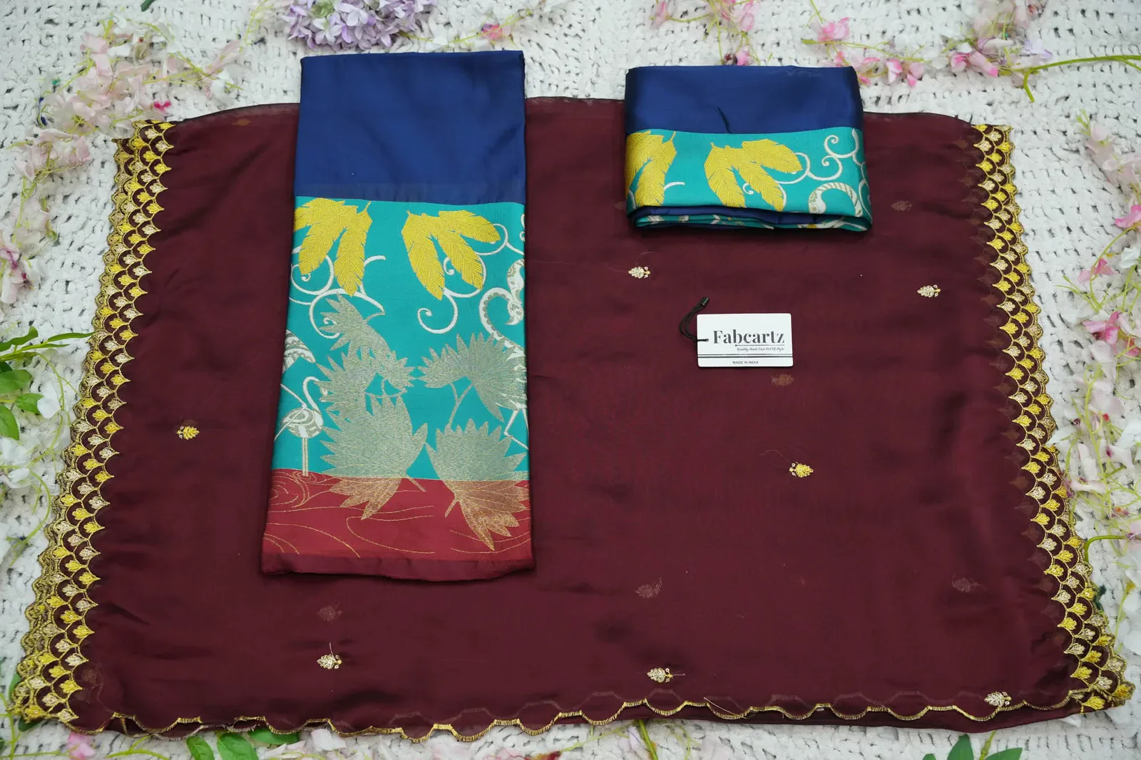 South Indian Festival Traditional Half Saree with Embroidered Blouse & Dupatta HansRango - Image 50