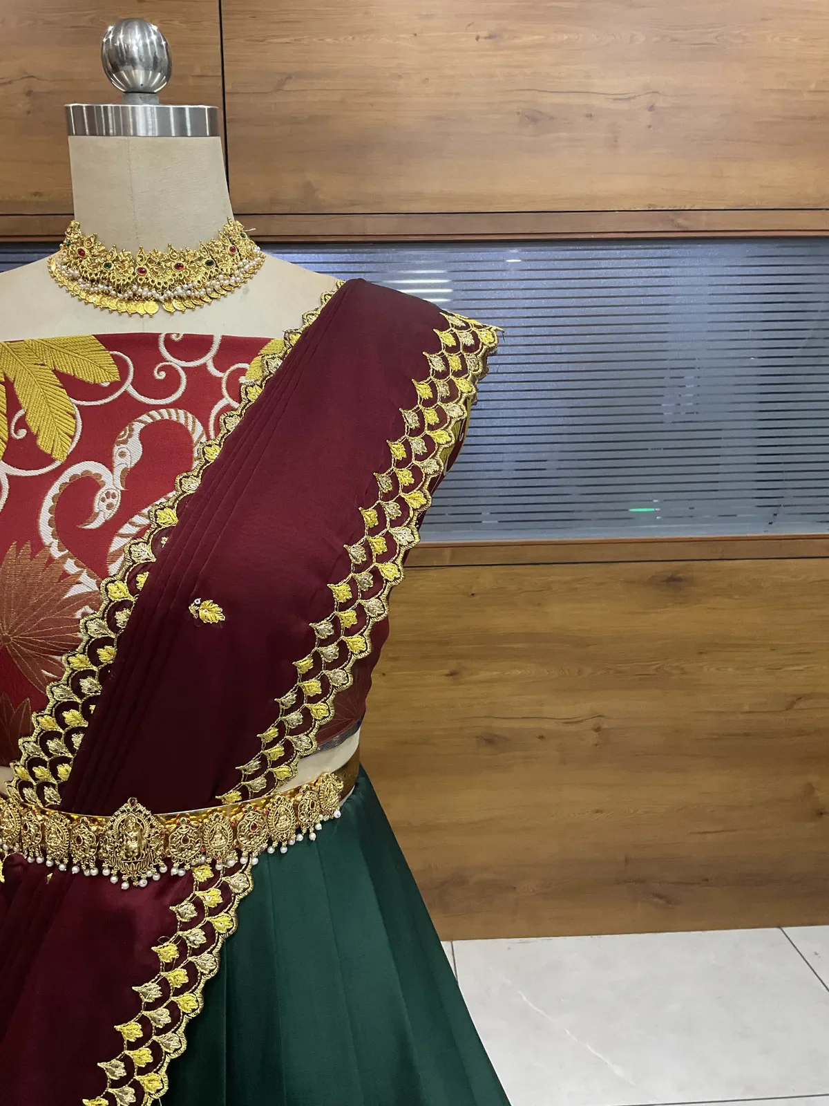 South Indian Festival Traditional Half Saree with Embroidered Blouse & Dupatta HansRango - Image 9