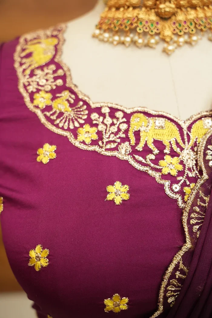 Women's Woven Design zari work Half Saree with Embroidered Blouse and Dupatta HathiGhoda - Image 3