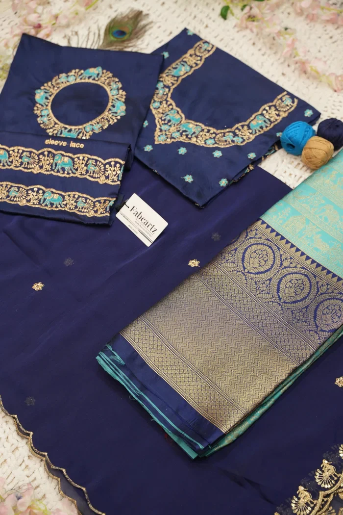 Women's Woven Design zari work Half Saree with Embroidered Blouse and Dupatta HathiGhoda - Image 41