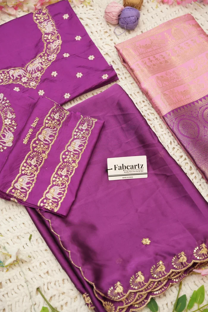 Women's Woven Design zari work Half Saree with Embroidered Blouse and Dupatta HathiGhoda - Image 72