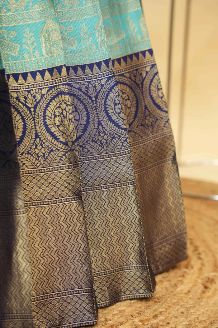 Women's Woven Design zari work Half Saree with Embroidered Blouse and Dupatta HathiGhoda - Image 14