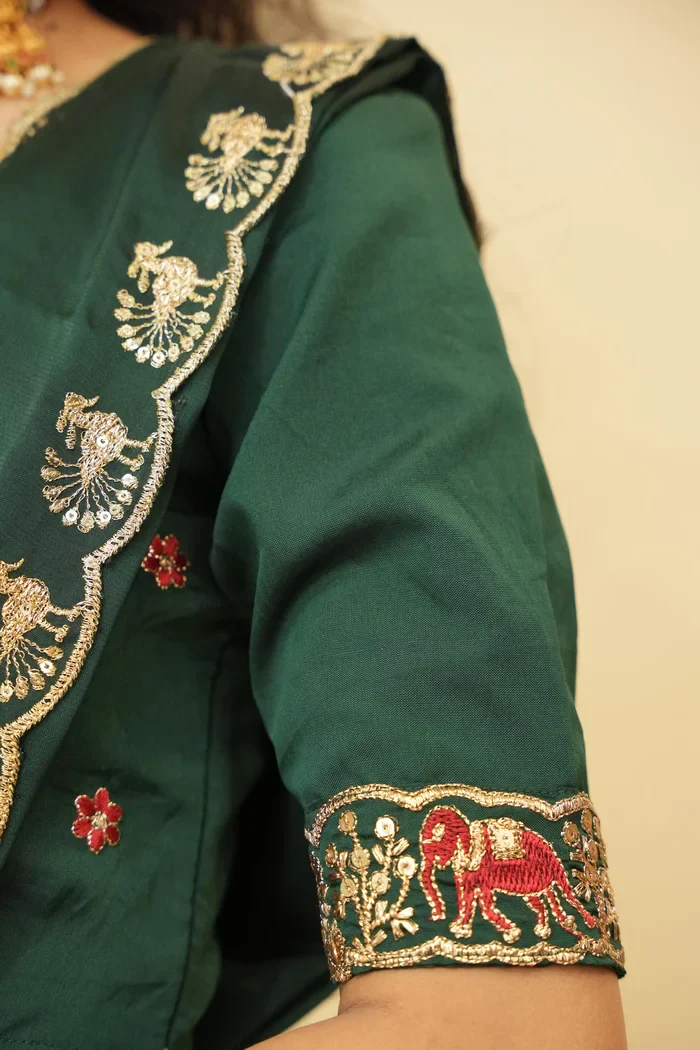 Women's Woven Design zari work Half Saree with Embroidered Blouse and Dupatta HathiGhoda - Image 20