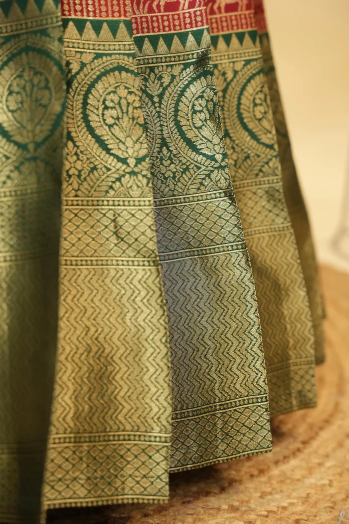 Women's Woven Design zari work Half Saree with Embroidered Blouse and Dupatta HathiGhoda - Image 22