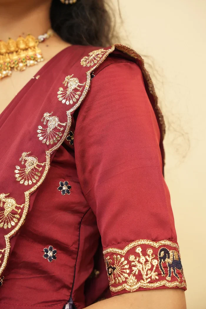 Women's Woven Design zari work Half Saree with Embroidered Blouse and Dupatta HathiGhoda - Image 28
