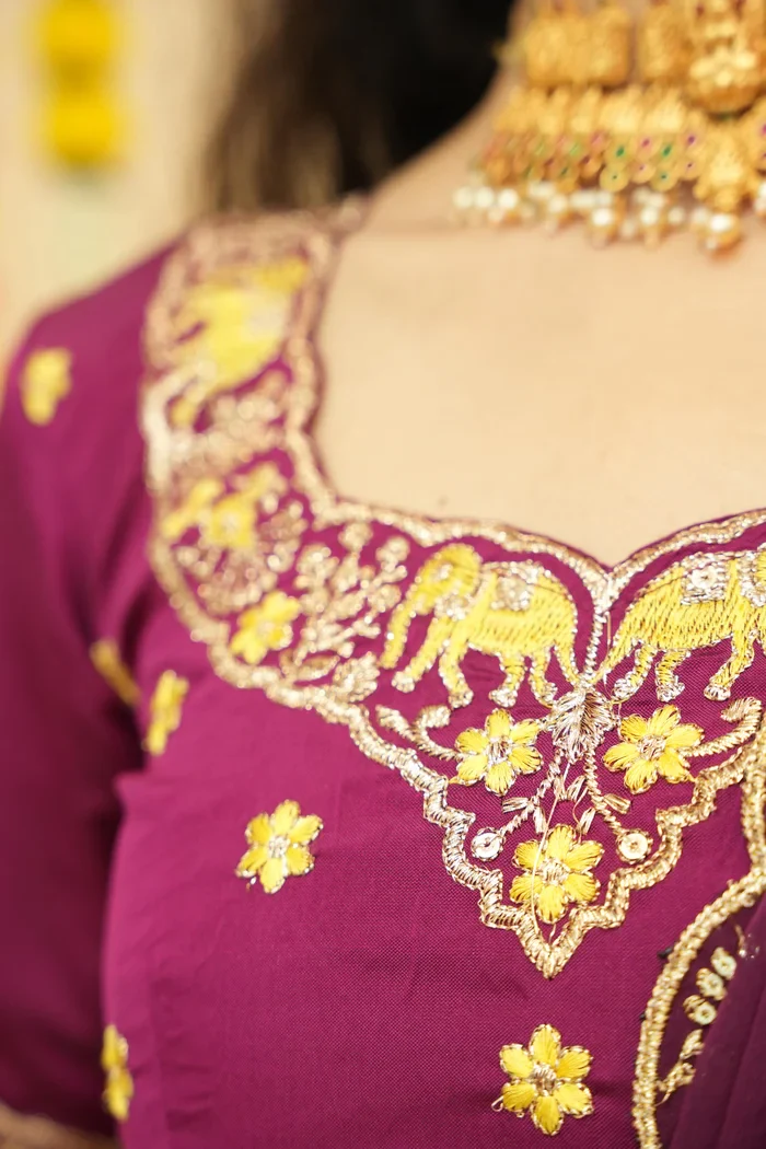 Women's Woven Design zari work Half Saree with Embroidered Blouse and Dupatta HathiGhoda - Image 5