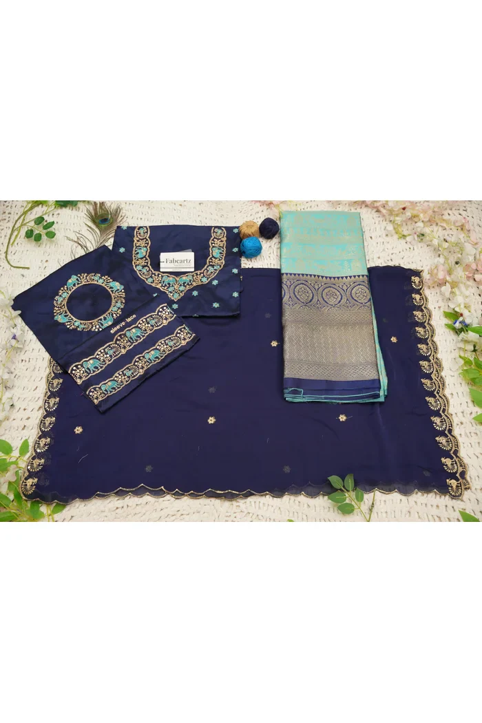 Women's Woven Design zari work Half Saree with Embroidered Blouse and Dupatta HathiGhoda - Image 52