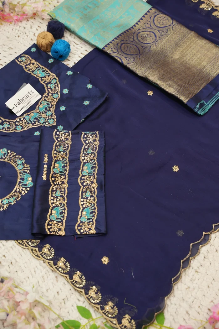 Women's Woven Design zari work Half Saree with Embroidered Blouse and Dupatta HathiGhoda - Image 53