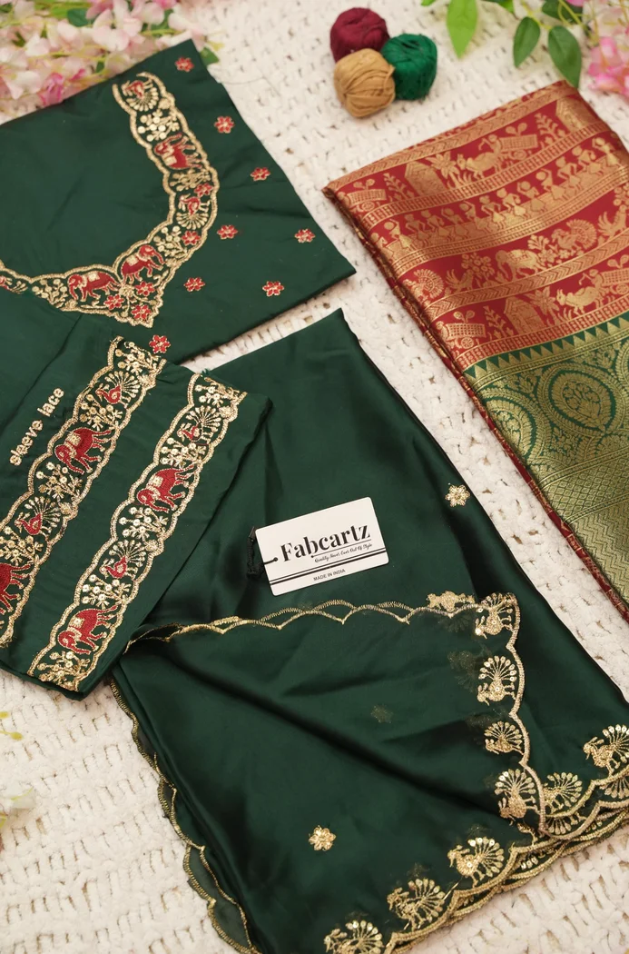 Women's Woven Design zari work Half Saree with Embroidered Blouse and Dupatta HathiGhoda - Image 56