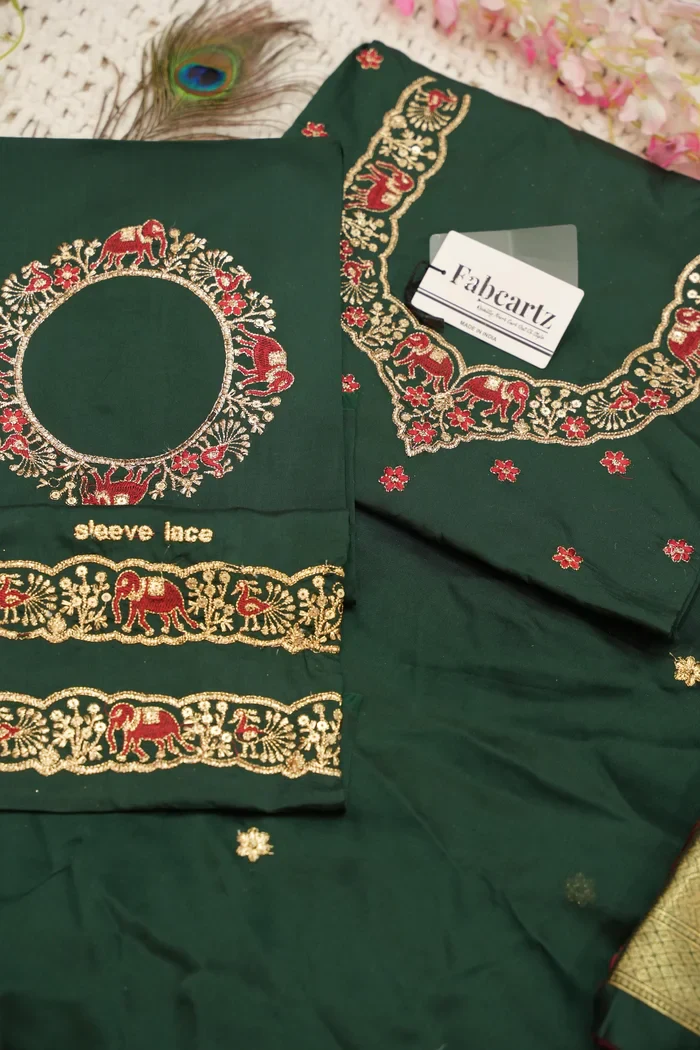 Women's Woven Design zari work Half Saree with Embroidered Blouse and Dupatta HathiGhoda - Image 59