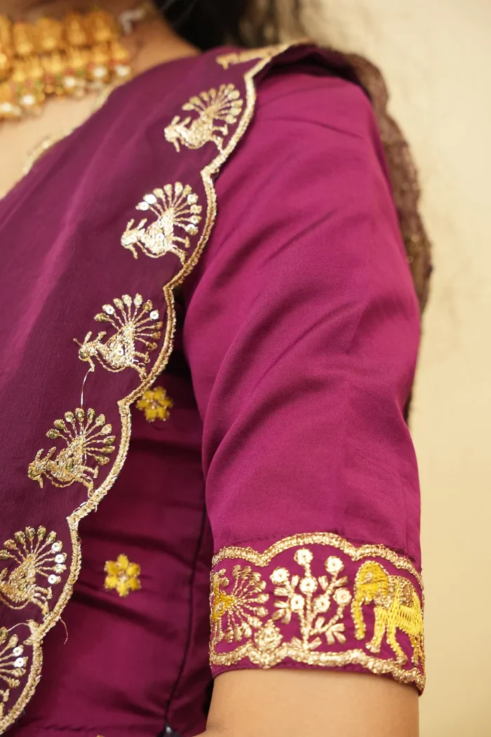Women's Woven Design zari work Half Saree with Embroidered Blouse and Dupatta HathiGhoda - Image 6