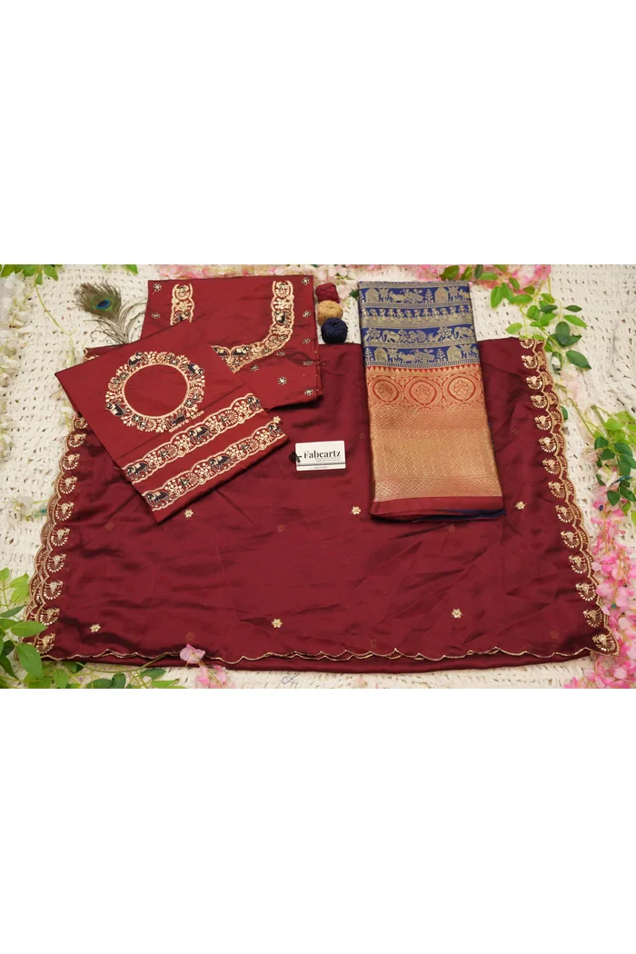 Women's Woven Design zari work Half Saree with Embroidered Blouse and Dupatta HathiGhoda - Image 68