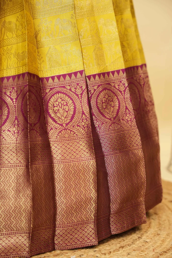 Women's Woven Design zari work Half Saree with Embroidered Blouse and Dupatta HathiGhoda - Image 7
