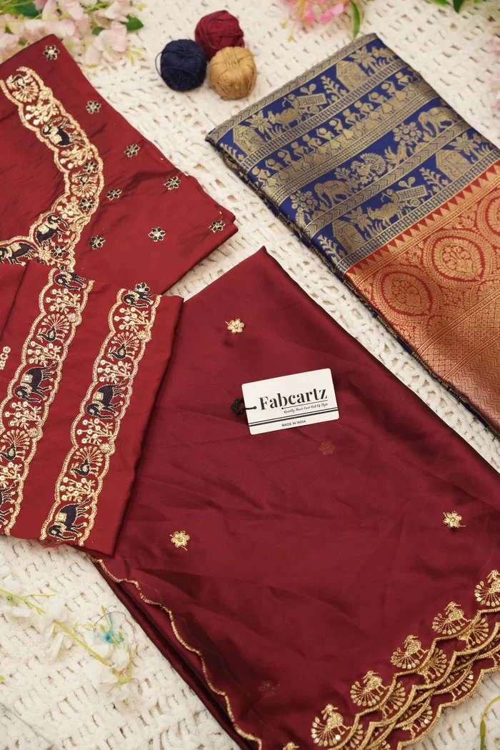 Women's Woven Design zari work Half Saree with Embroidered Blouse and Dupatta HathiGhoda - Image 72