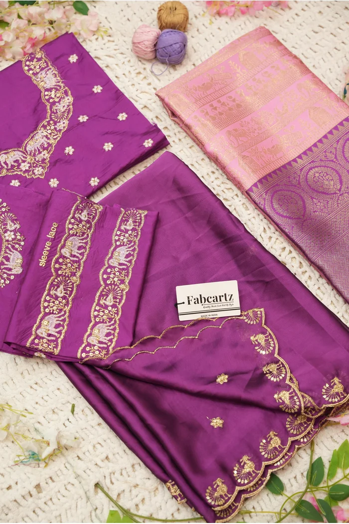 Women's Woven Design zari work Half Saree with Embroidered Blouse and Dupatta HathiGhoda - Image 73