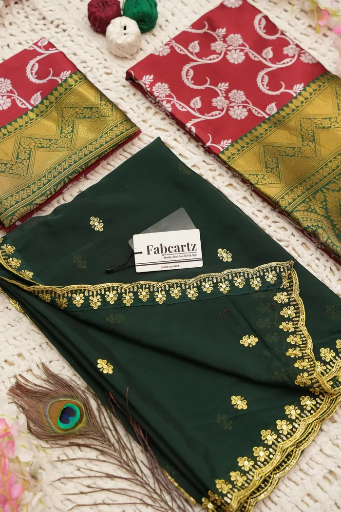 Women's Woven Design zari work Half Saree with Embroidered Blouse and Dupatta HemaValli - Image 27