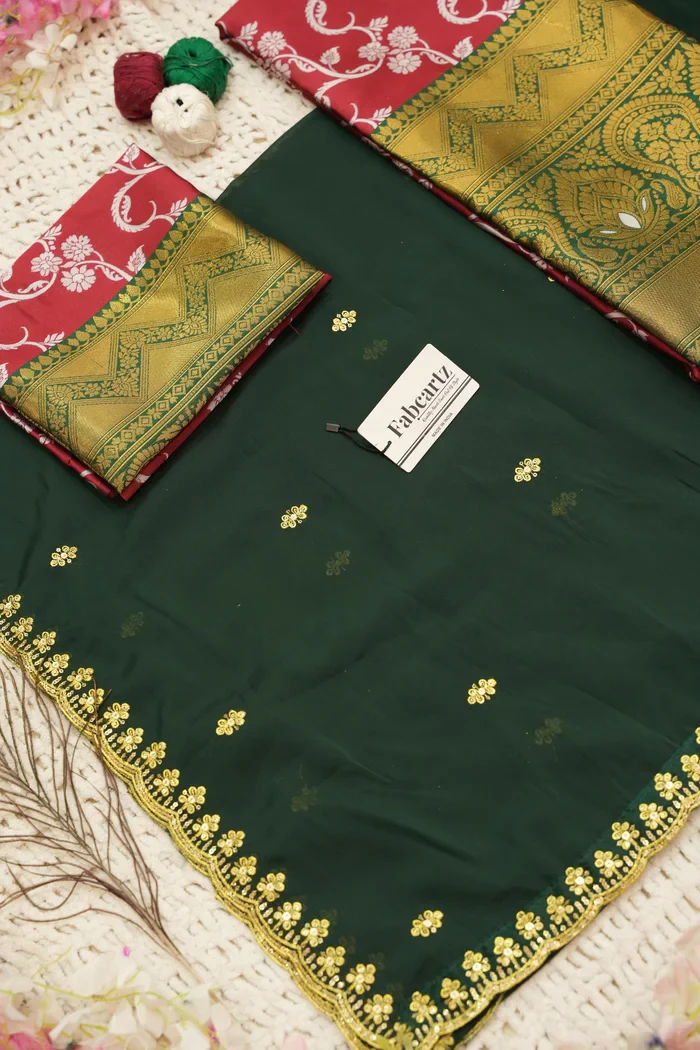 Women's Woven Design zari work Half Saree with Embroidered Blouse and Dupatta HemaValli - Image 30