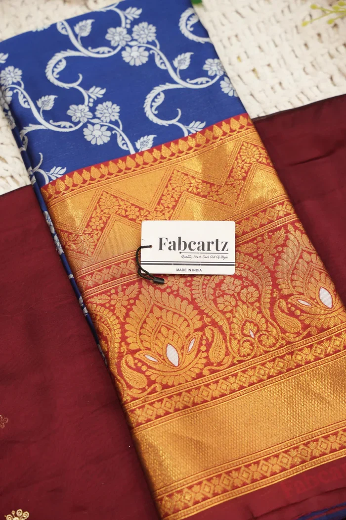 Women's Woven Design zari work Half Saree with Embroidered Blouse and Dupatta HemaValli - Image 45