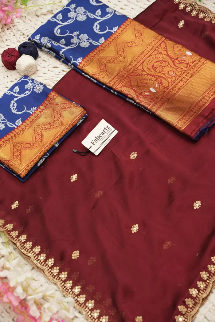 Women's Woven Design zari work Half Saree with Embroidered Blouse and Dupatta HemaValli - Image 46