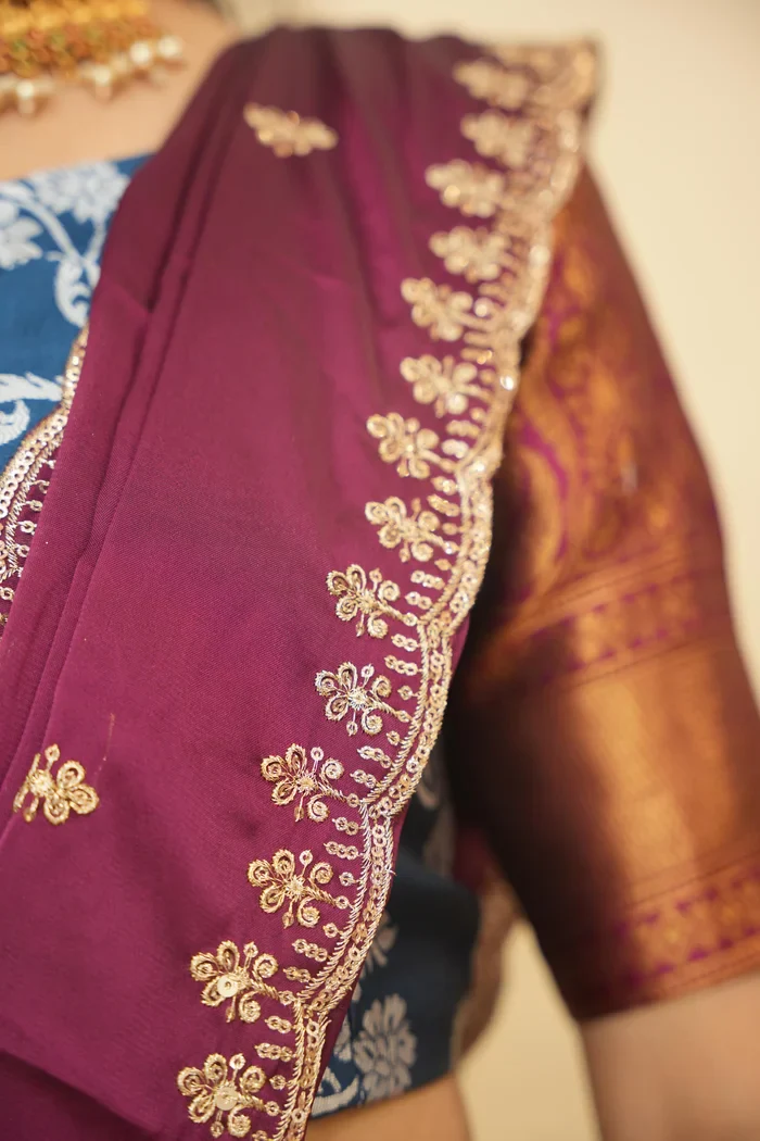 Women's Woven Design zari work Half Saree with Embroidered Blouse and Dupatta HemaValli - Image 14