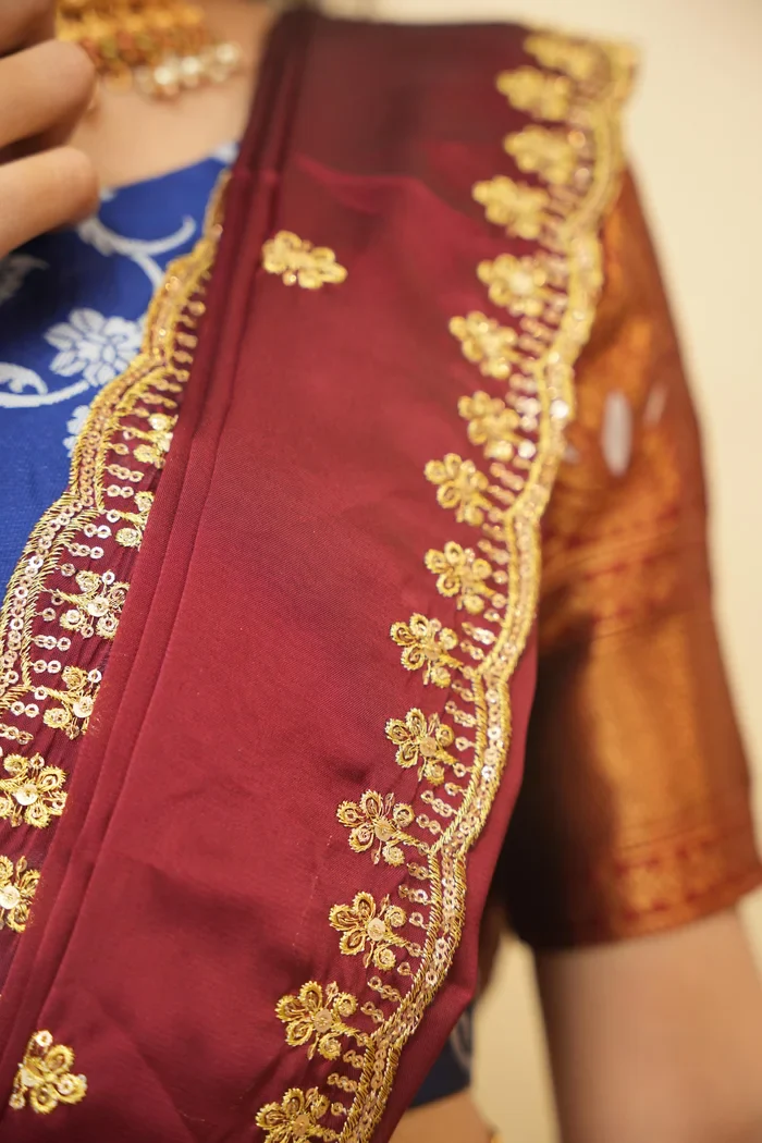 Women's Woven Design zari work Half Saree with Embroidered Blouse and Dupatta HemaValli - Image 23