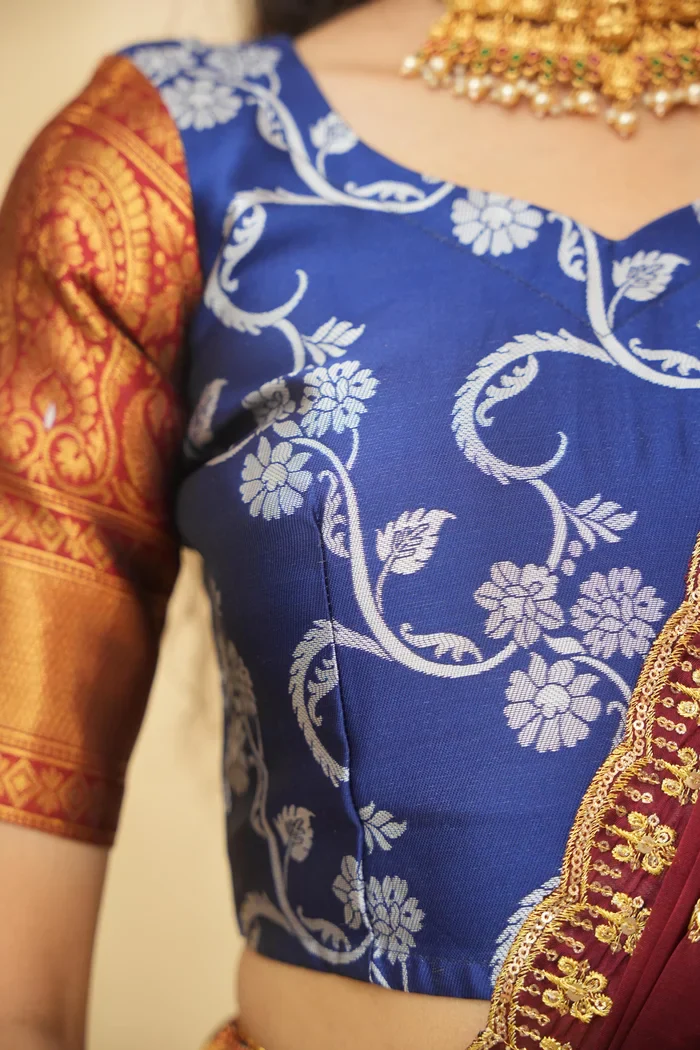 Women's Woven Design zari work Half Saree with Embroidered Blouse and Dupatta HemaValli - Image 24