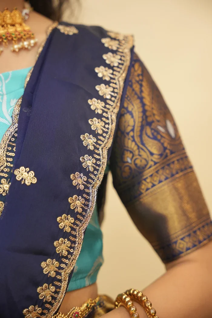 Women's Woven Design zari work Half Saree with Embroidered Blouse and Dupatta HemaValli - Image 31